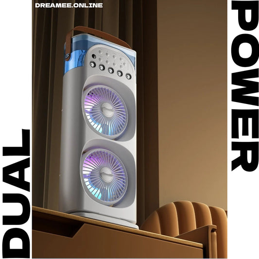 Portable Dual Head Air Cooler & Mist Fan Dreamee